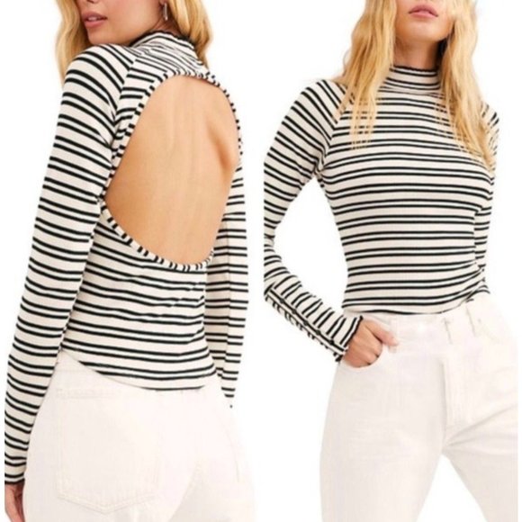 Free People Tops - Free People Sunday Afternoon Sweater Open Back Ribbed Sweater Large